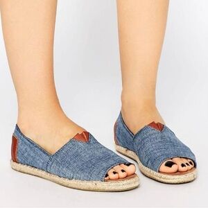 Toms Blue Open-Toe Espadrilles